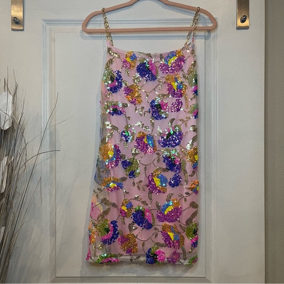 Last one !!! Sequin pink gold chain dress - Picture 8 of 13